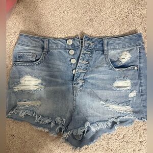 Refuge Light Blue Distressed Jean Shorts